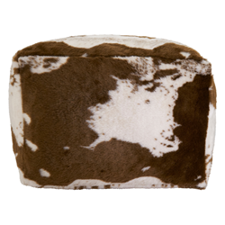 Saro Lifestyle PU471 Faux Fur Cow Hide Pouf