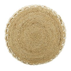 Saro Lifestyle PU509 Woven Pouf