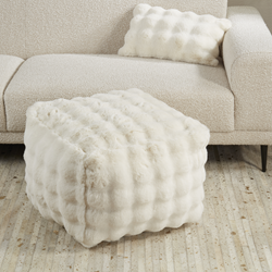 Saro Lifestyle PU5244 Bubble Faux Fur Pouf