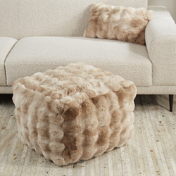 Saro Lifestyle PU5244 Bubble Faux Fur Pouf