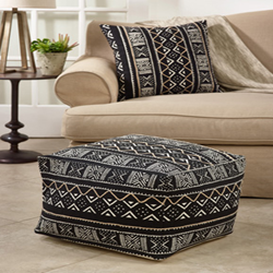 Saro Lifestyle PU661 Mudcloth Pouf