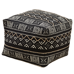 saro lifestyle PU661 Mudcloth Pouf