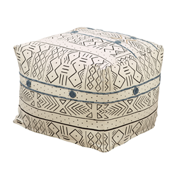 saro lifestyle PU662 Mudcloth Pouf