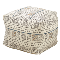 saro lifestyle PU663 Mudcloth Pouf