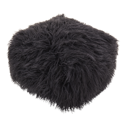 saro lifestyle PU706 Faux Fur Pouf