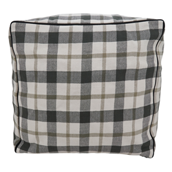 Saro Lifestyle PU8050 Plaid Pouf