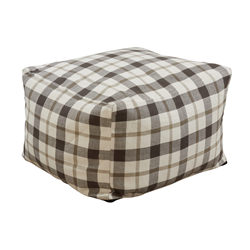 saro lifestyle PU8050 Plaid Pouf