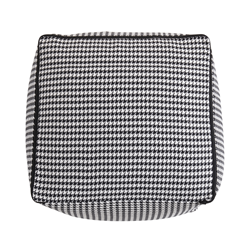Saro Lifestyle PU858 Houndstooth Pouf