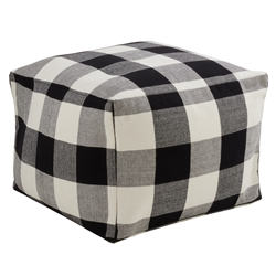 saro lifestyle PU9025 Buffalo Plaid Pouf