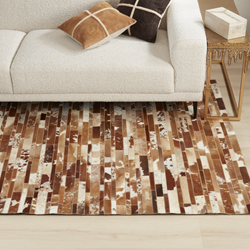 Saro Lifestyle RU772 Hair On Leather Area Rug
