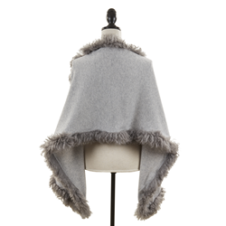 Saro Lifestyle S321 Lamb Fur Trim Scarf