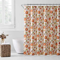 saro lifestyle SC6339 Fall Pumpkin Shower Curtain
