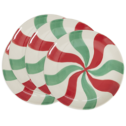 Saro Lifestyle SE505 Candy Cane Salad Plate - 8 Dia