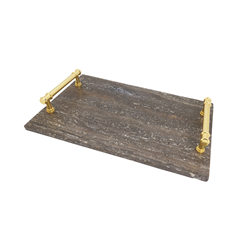 saro lifestyle SE739 Traventine Marble Tray
