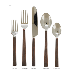 Saro Lifestyle SP230 Flat Handle Flatware - Set Of 5