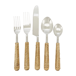 saro lifestyle SP286 Wicker Flatware - Set Of 5