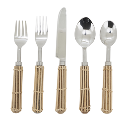 saro lifestyle SP324 Wicker Flatware - Set Of 5