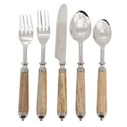 saro lifestyle SP360 Bark Wood Flatware - Set Of 5