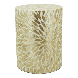 saro lifestyle ST240 Leaf Motif Capiz Stool