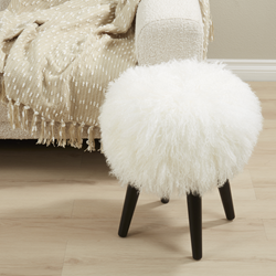 Saro Lifestyle ST3564 Mongolian Lamb Fur Stool