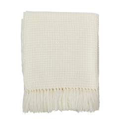 saro lifestyle TH021 Tasseled Waffle Weave Throw