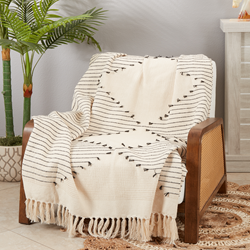 Saro Lifestyle TH042 Diamond Fringe Throw