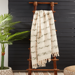 Saro Lifestyle TH059 Woven Stripes And Dots Throw