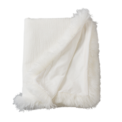 Saro Lifestyle TH1028 Lamb Fur Border Linen Throw