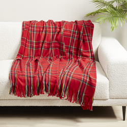Saro Lifestyle TH123 Plaid Design Throw