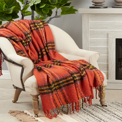 Saro Lifestyle TH133 Plaid Throw