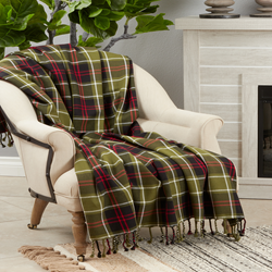 Saro Lifestyle TH135 Plaid Throw