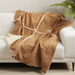 Saro Lifestyle TH142 Patchwork Leather Throw