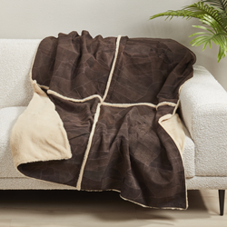 Saro Lifestyle TH142 Patchwork Leather Throw