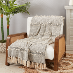 Saro Lifestyle TH172 Striped Fringe Throw
