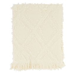 saro lifestyle TH1877 Fringe Waffle Weave Throw