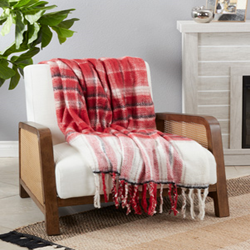 Saro Lifestyle TH368 Plaid Throw