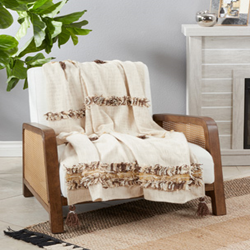 Saro Lifestyle TH422 Tassle And Fringe Throw