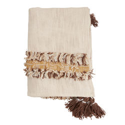 saro lifestyle TH422 Tassle And Fringe Throw