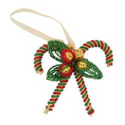 saro lifestyle XD133 Beaded Candy Cane Ornament