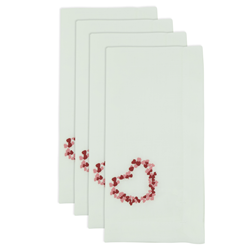 Saro Lifestyle YP101 Embroidered Hearts Napkin