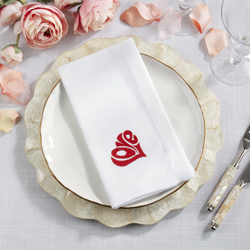 Saro Lifestyle YP102 Embroidered Love Napkin