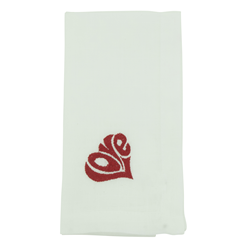 saro lifestyle YP102 Embroidered Love Napkin