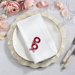Saro Lifestyle YP103 Embroidered XOXO Napkin