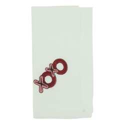 saro lifestyle YP103 Embroidered XOXO Napkin