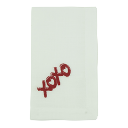 saro lifestyle YP104 Embroidered XOXO Napkin