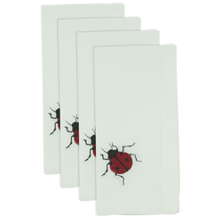 Saro Lifestyle YP105 Embroidered Ladybug Napkin