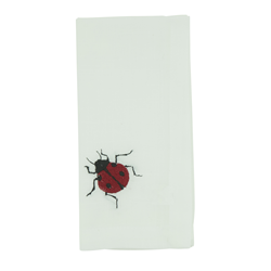 saro lifestyle YP105 Embroidered Ladybug Napkin