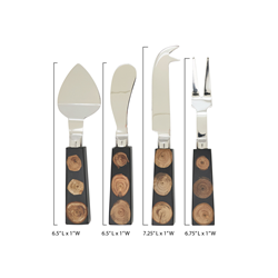 Saro Lifestyle SP306 Wood And Resin Cheese Cutlery - Set Of 4