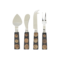 saro lifestyle SP306 Wood And Resin Cheese Cutlery - Set Of 4