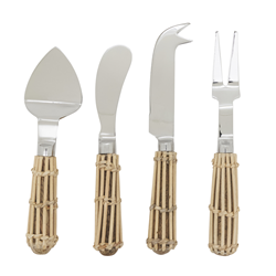 saro lifestyle SP323 Wicker Cheese Cutlery - Set Of 4